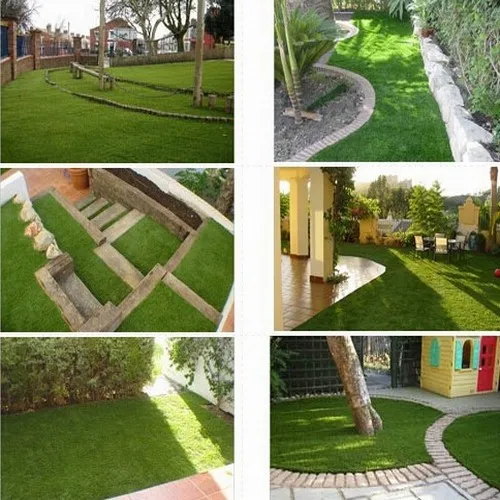 25mm Height C Shape Natural Looks Garden Decorative Artificial Grass