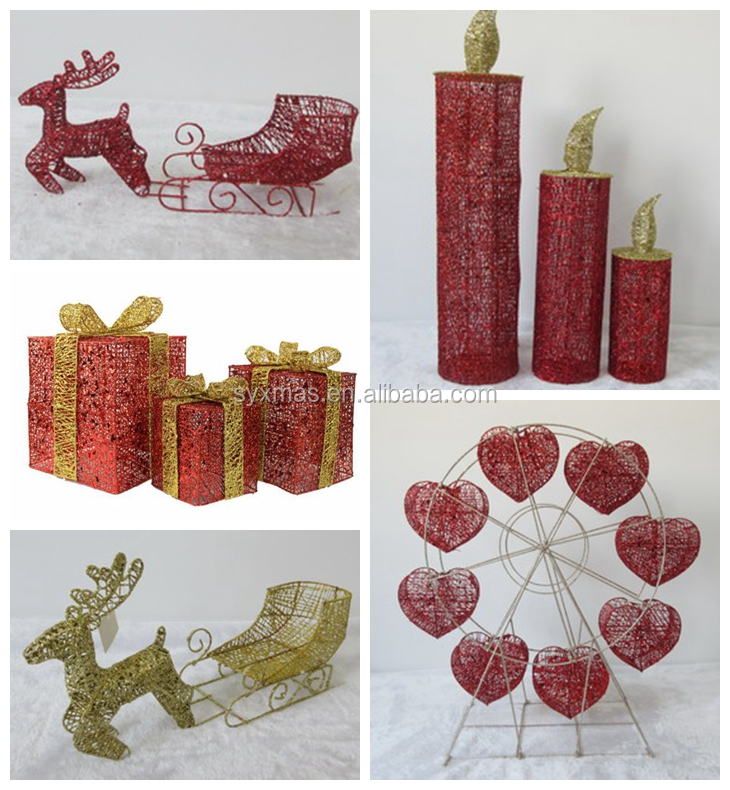 1meter gold sika deer shape iron shape for decoration
