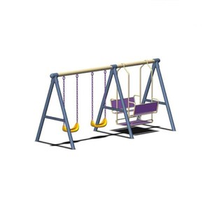 metal swing set with face to face glider