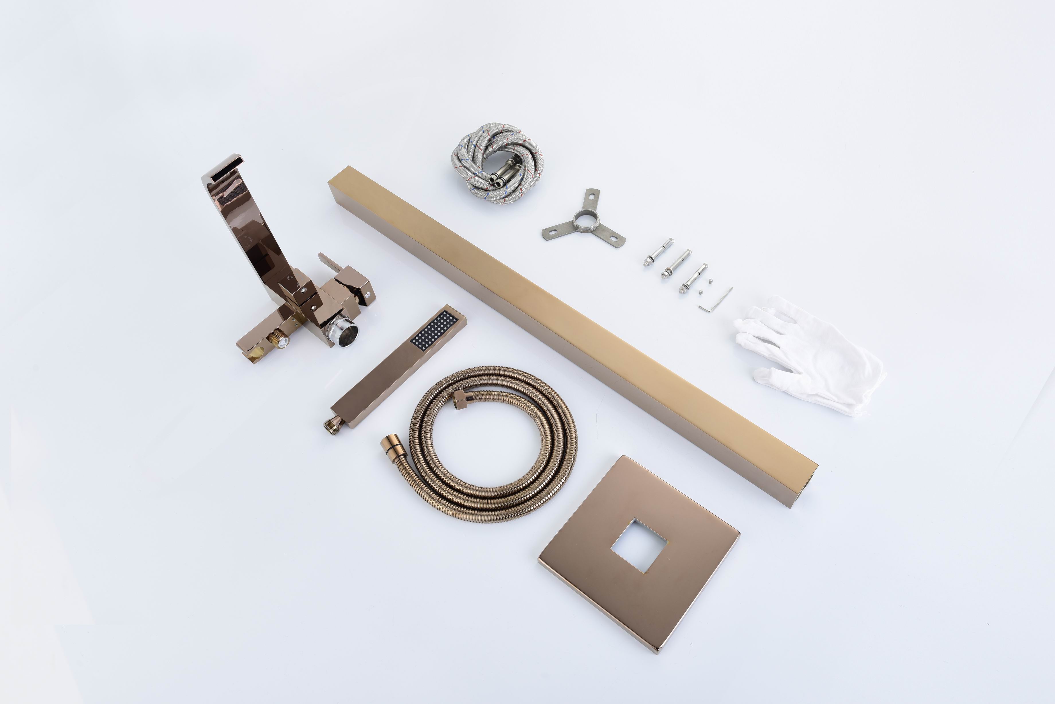 Amazon Bestseller New Freestanding Brass Bathtub Faucet Free Standing Bath Tub Filler Brushed Gold Taps Watermark