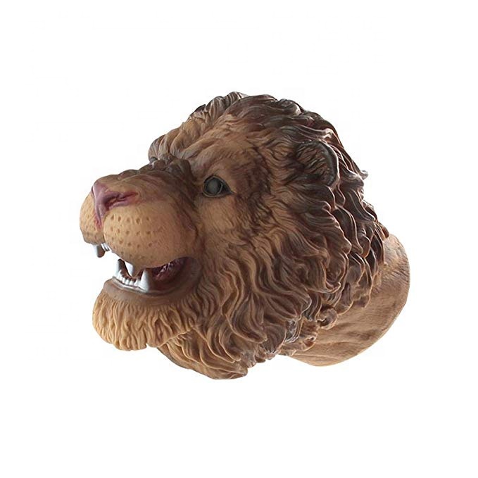 Мягкие резиновые пользовательские животных голова льва рука кукольная игрушка