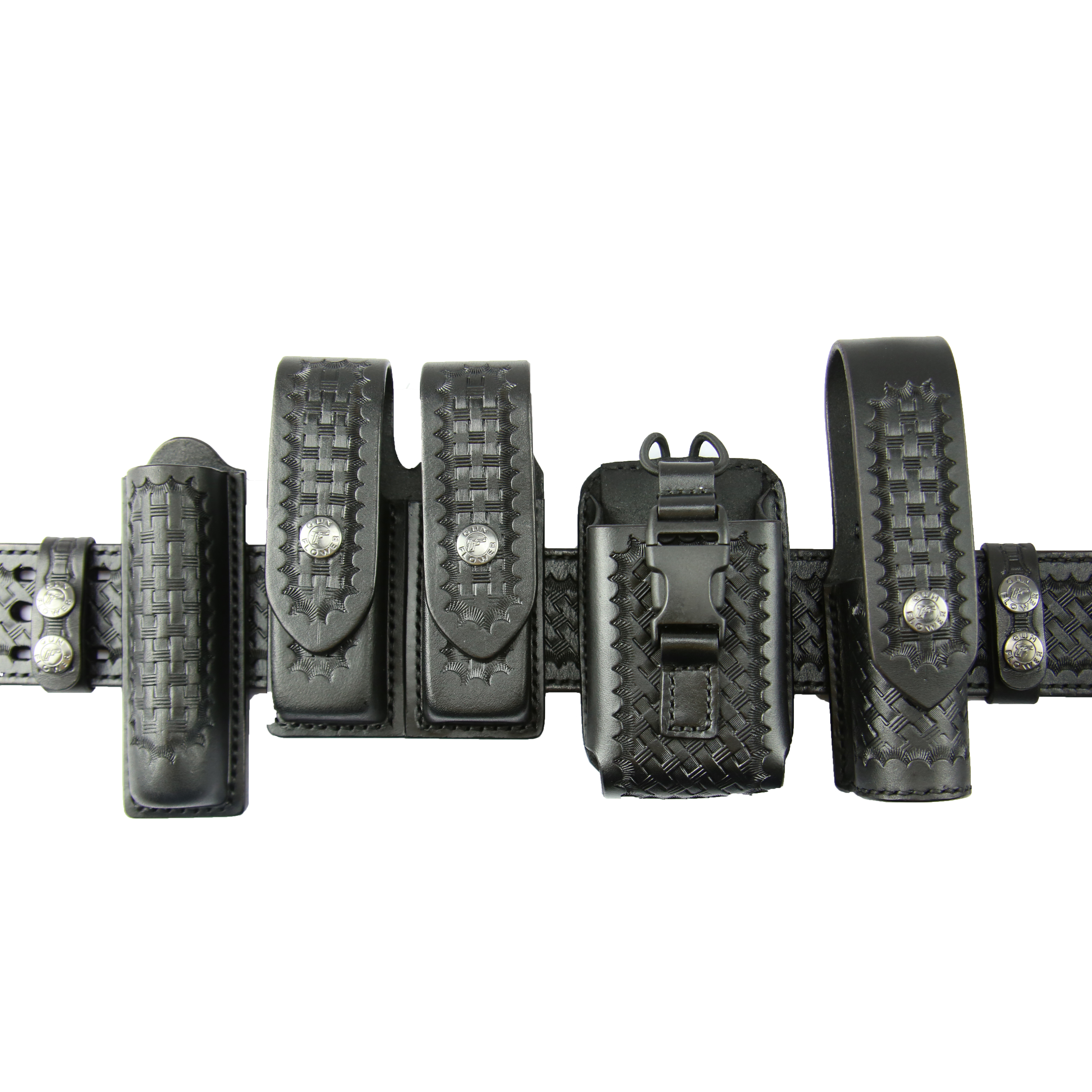 BASKET WAVE UNIFORM BELT MEN/'S BIG AND TALL BLACK GENUINE LEATHER BELT