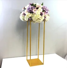 Wedding Rectangle Gold Metal Stand Metal Frame Tall Centerpiece