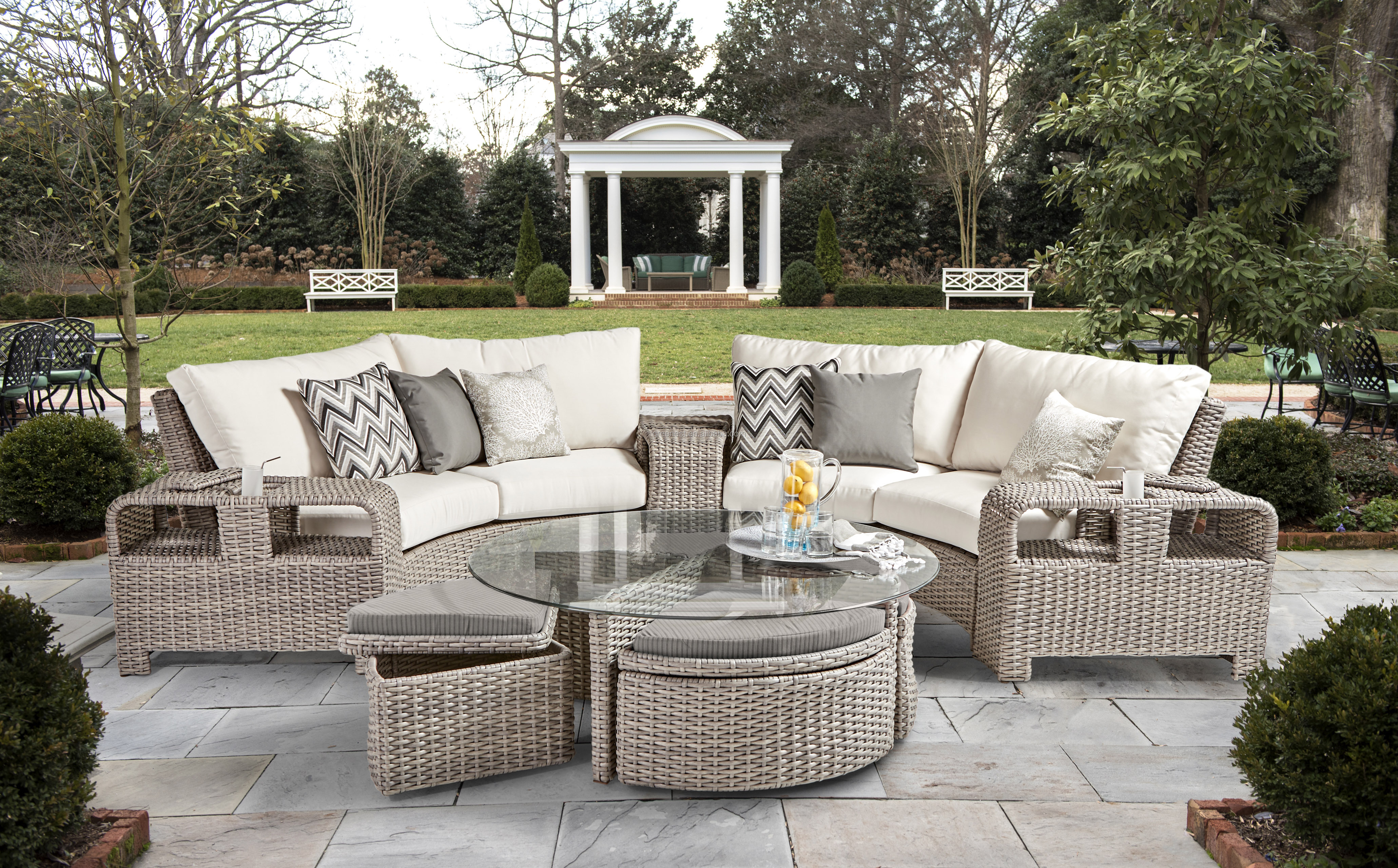 2018 Synthetic Plastic Rattan Chinese Garden Furniture