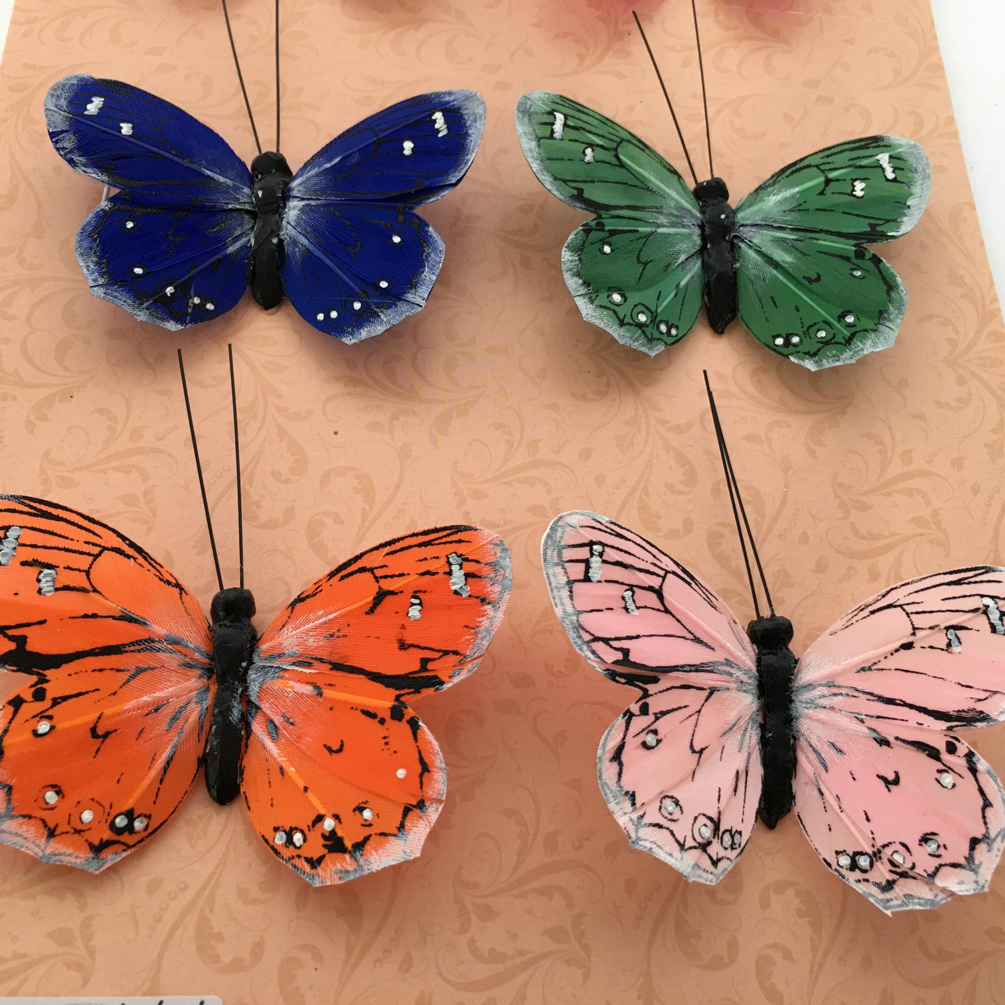 新的设计手工羽毛蝴蝶家居装饰