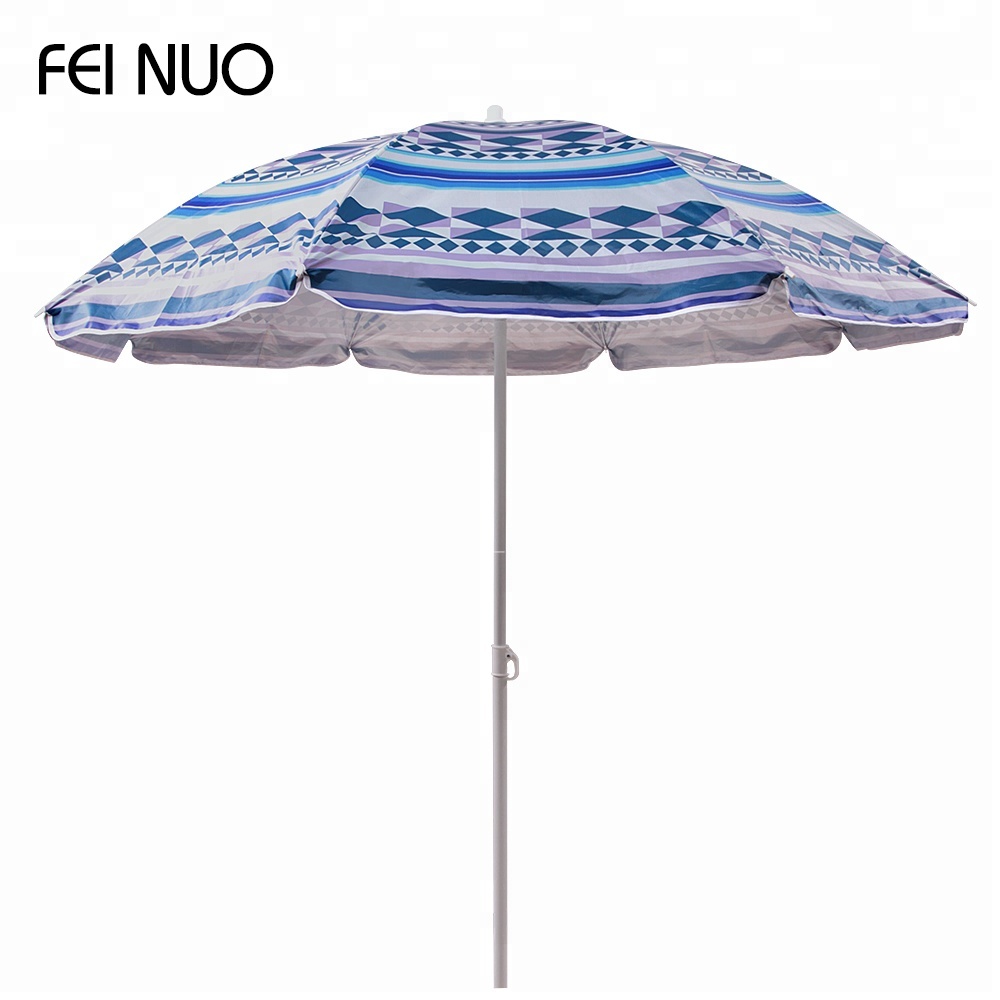 Пользовательские печати ветростойкие алюминиевые ребра Необычные пляжные зонтик оптовая продажа