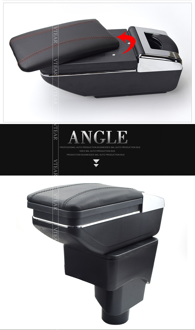 Black Leatherette Center Console Storage Box Armrest For Nissan Juke