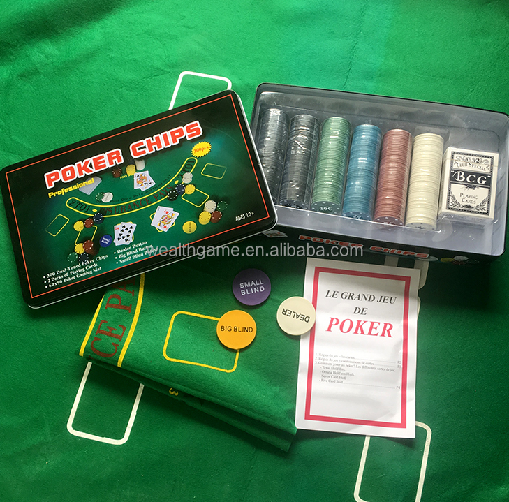 Набор покерных чипов 4g с жестяной коробкой, 300 шт.