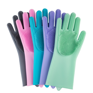 BPA free heat resistant non-stick dishwashing scrubber silicone magic glove
