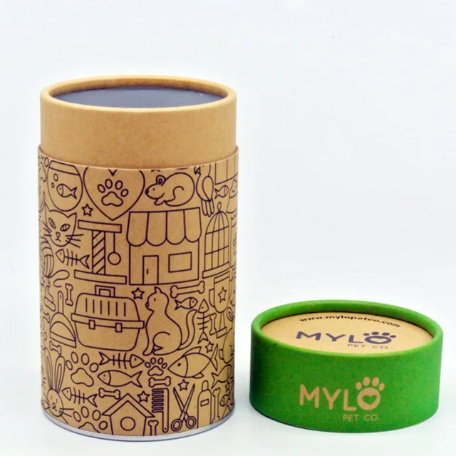 Custom Cylindrical Packaging Carton Round Cardboard Food Grade Kraft Paper Tea Paper Tube Packaging