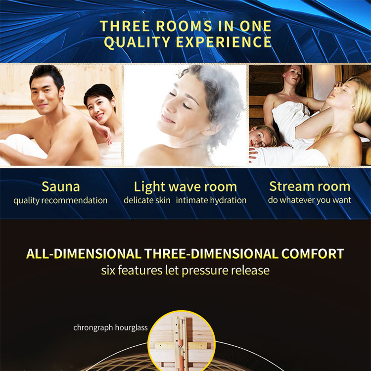 3 person outdoor traditional steam sauna room