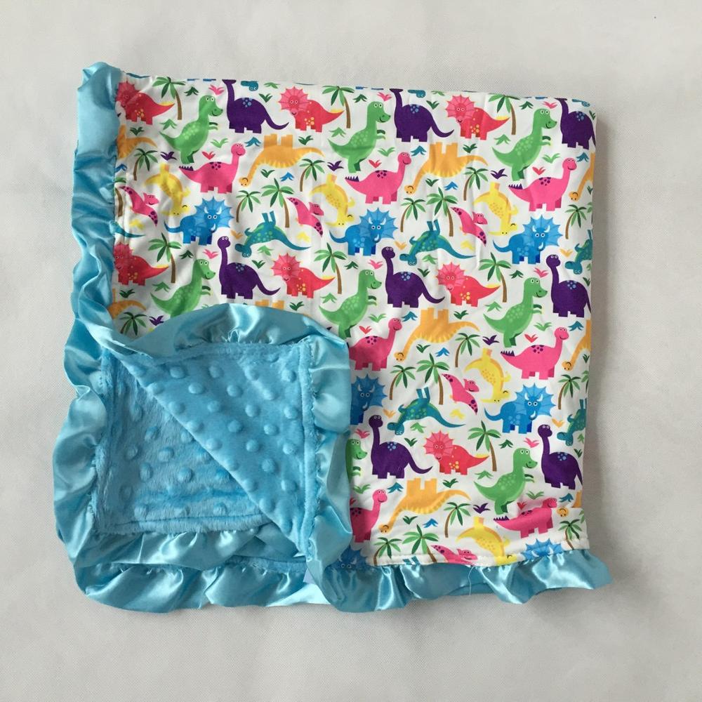 Очень мягкий матовый младенцев малышей и детей микрофибры флис детское одеяло с атласной вязки