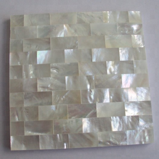 Soulscrafts Seamless Super White Mother of Pearl Square Mosaic Tile Sheets Kitchen backsplash Pack of 10