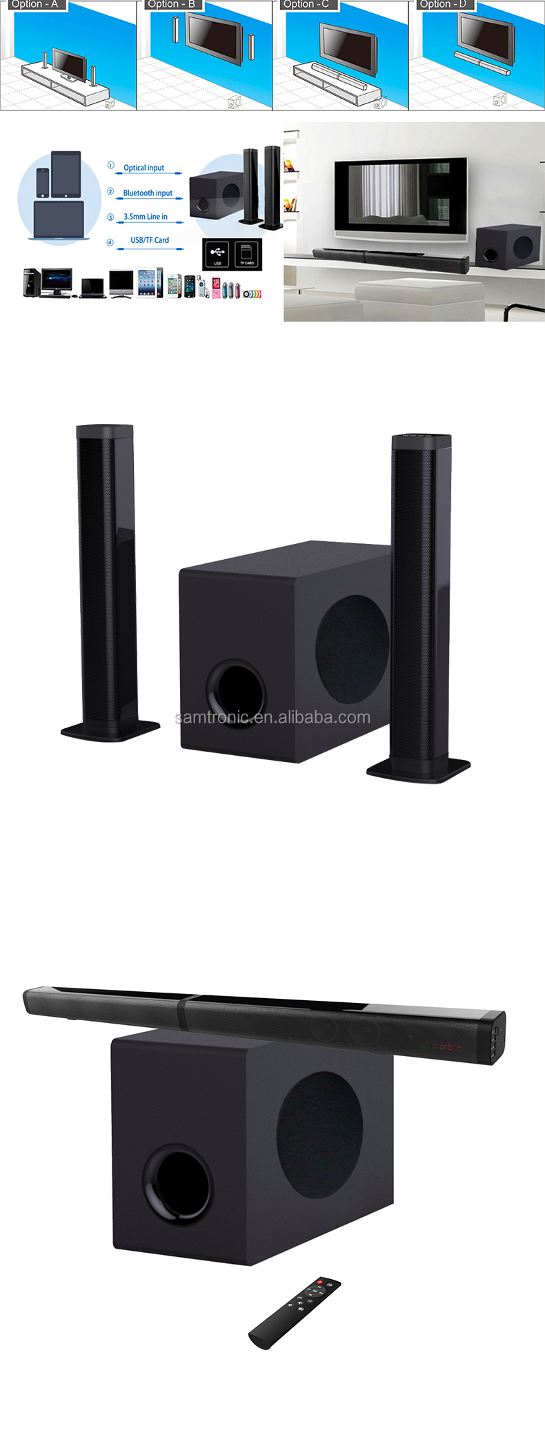 HolyCrab サウンドバー 着脱式 2 in 1 設計 分離型サブウーファー HolyCrab サウンドバー 着脱式 2 in 1 設計 分離型サブ