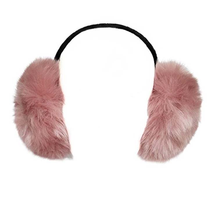 Camellia Reticulata Flower Red Earmuff Ear Warmer Faux Fur Foldable Outdoor