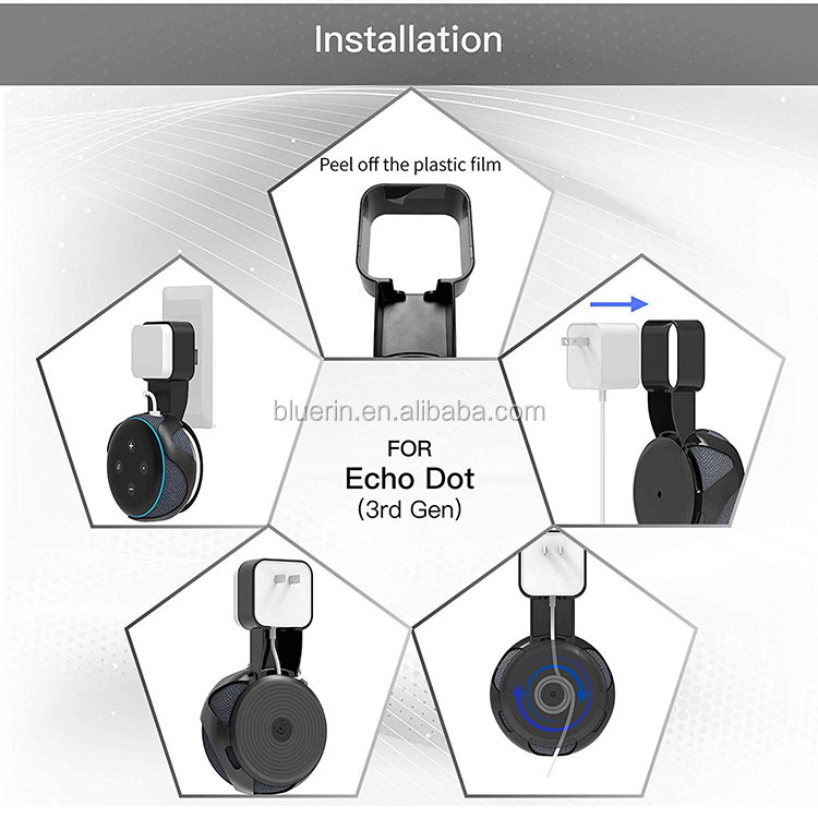 Supporto Per Google Home Mini 3a Gen - Attacco A Presa Senza Viti, Nero, Risparmio Spazio - Foto 3