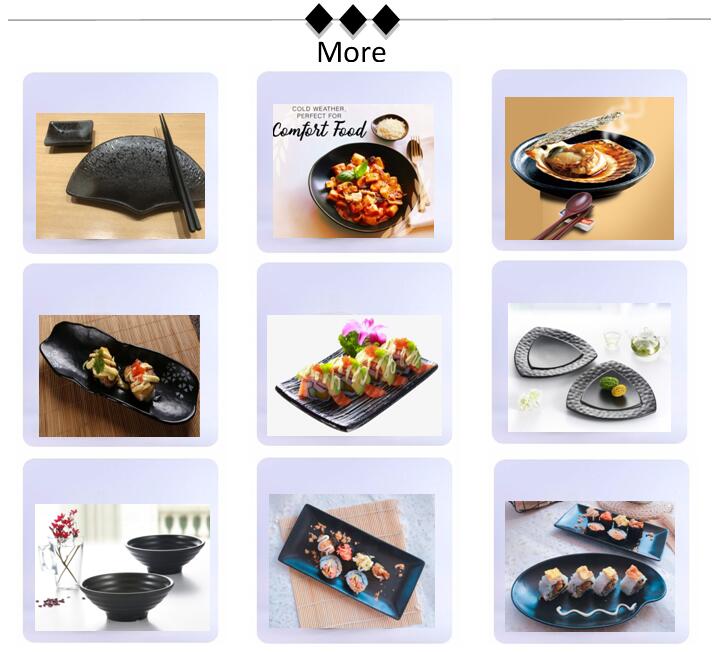 Marble sushi serving tray large black 100% melamine oval charger plate
