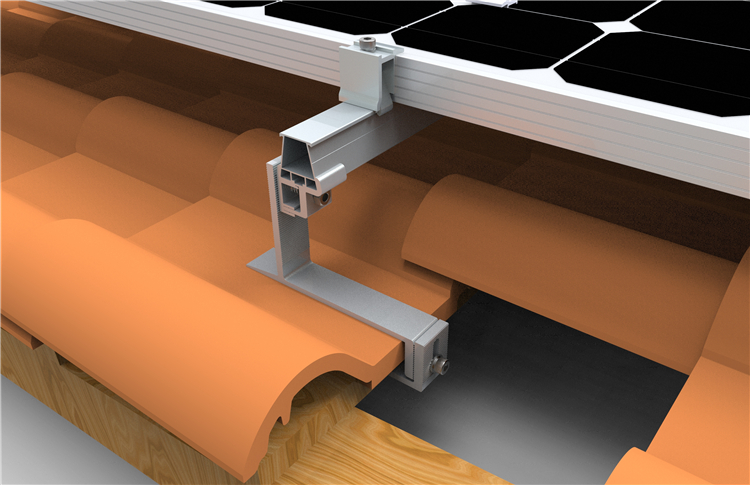 TEOV PV Mounting Set Tile Roof Glass Tile Roof Mounting Solar Module Bracket With 30 Cm Photovoltaic Mounting Rail And Roof Hook, Solar Panel Bracket - View #9