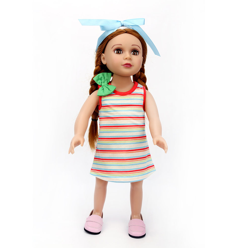 Кукольная одежда американской девочки. Полосатая кукольная юбка и резинка для волос для куклы 14, 16, 18 дюймов