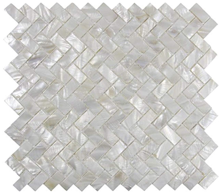Soulscrafts Seamless Super White Mother of Pearl Square Mosaic Tile Sheets Kitchen backsplash Pack of 10