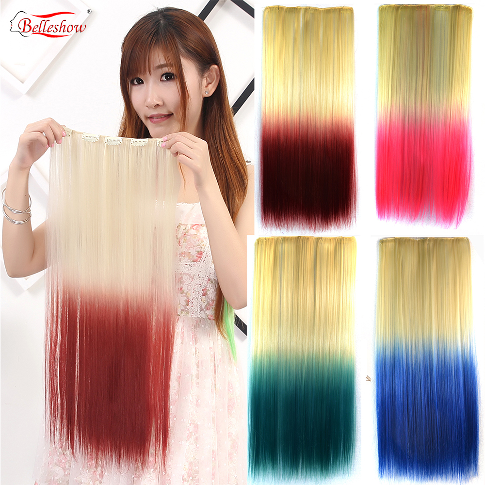 Дешевые Длинные прямые накладные волосы Belleshow для конского хвоста синтетические накладные волосы на клипсе inbest накладные волосы 2019