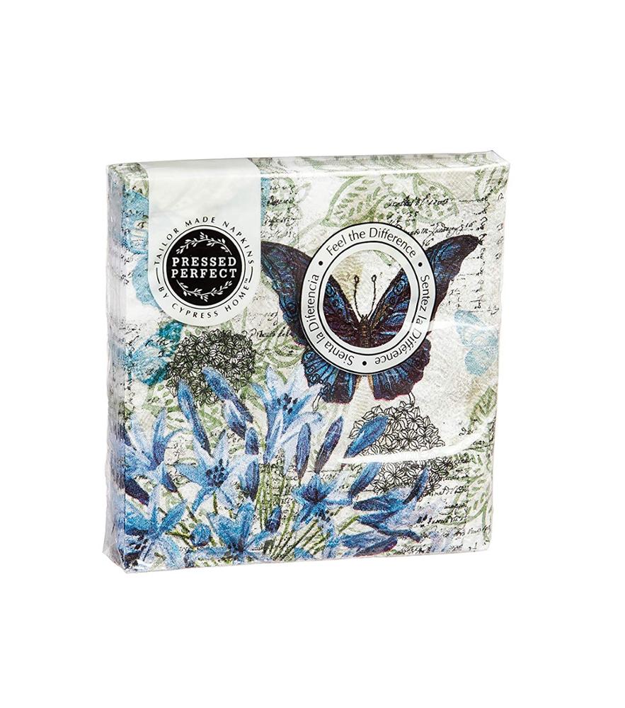 20 X GARDEN FORGET ME NOT BLUE FLORAL FLOWERS 3 PLY PAPER SERVIETTES NAPKINS