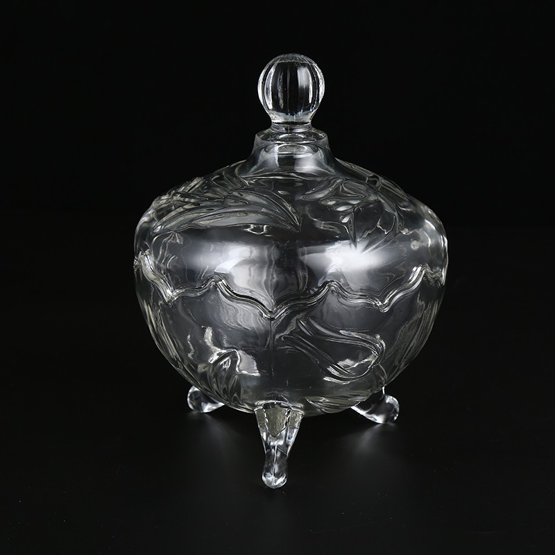 European style glass container Dessert candy honey food jar with lid for home Storage Cafe Restaurant