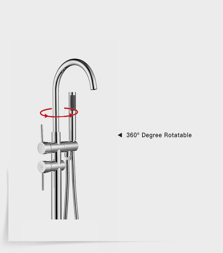 Floor Mounted Free Standing Bathtub Shower Faucet
