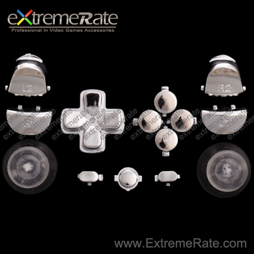 Замена полной Кнопки для контроллера ps4, для кнопок ps4 хромированные Серебряные комплекты