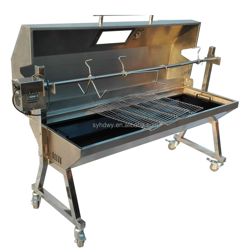 Vente En Gros 1.5 M Grand Acier Inoxydable Porc Agneau Fenêtre de visualisation Professionnelle de rôtissoire de