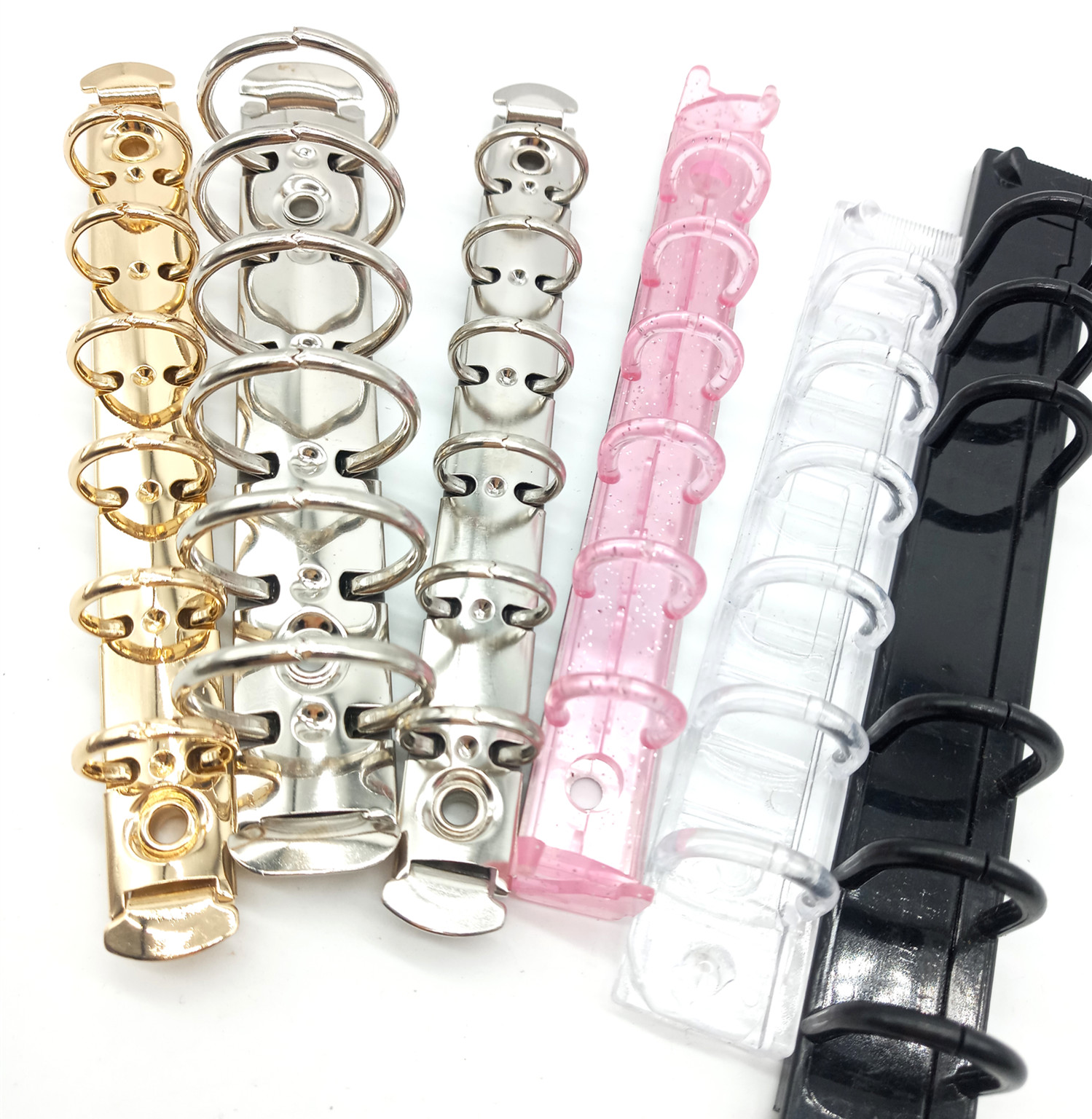 Металлическая папка с 6 кольцами, механизм 130 мм, триггер, свободное кольцо в форме листа, bindinFashion, дневник, карманный планировщик размера