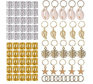 leaf dread bead metal color braid hair beads for braiding hair, dreadlock jewelry