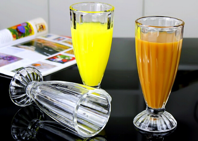 Glass Ice Cream Cup Hot Sale Transparent Glass Ice Cream Juice For Dessert Bar