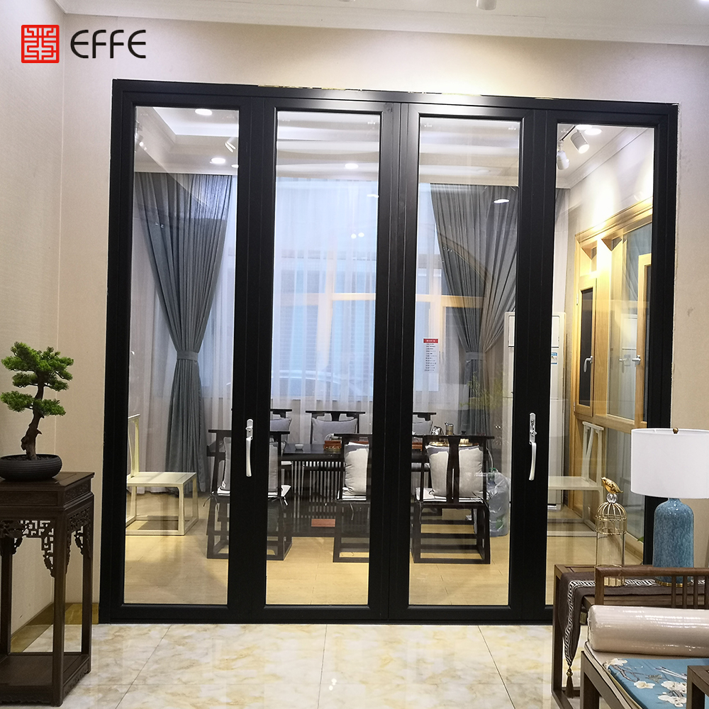 4 panel impact resistant air tight horozontal entrance folding bifold doors aluminum