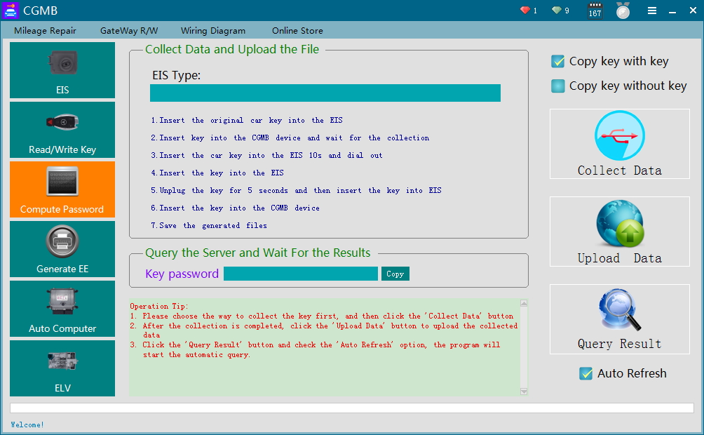 Programmeur de clé CGDI Prog MB moyen le plus rapide via prise en charge OBD toutes les clés perdues avec la fonction de calcul de mot de passe en ligne