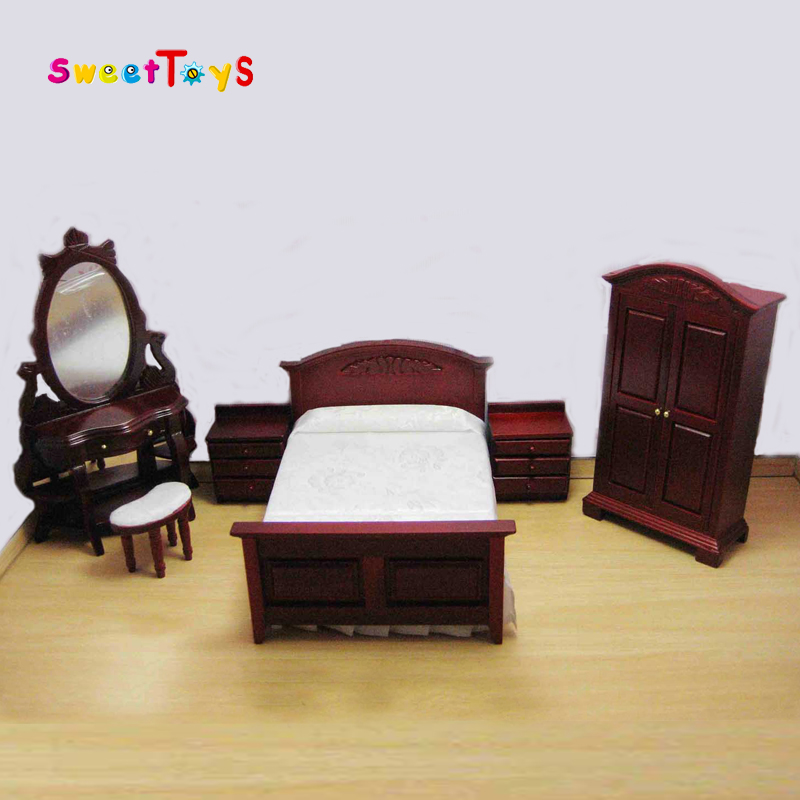 Кукольный домик мини детская мебель-набор для спальни