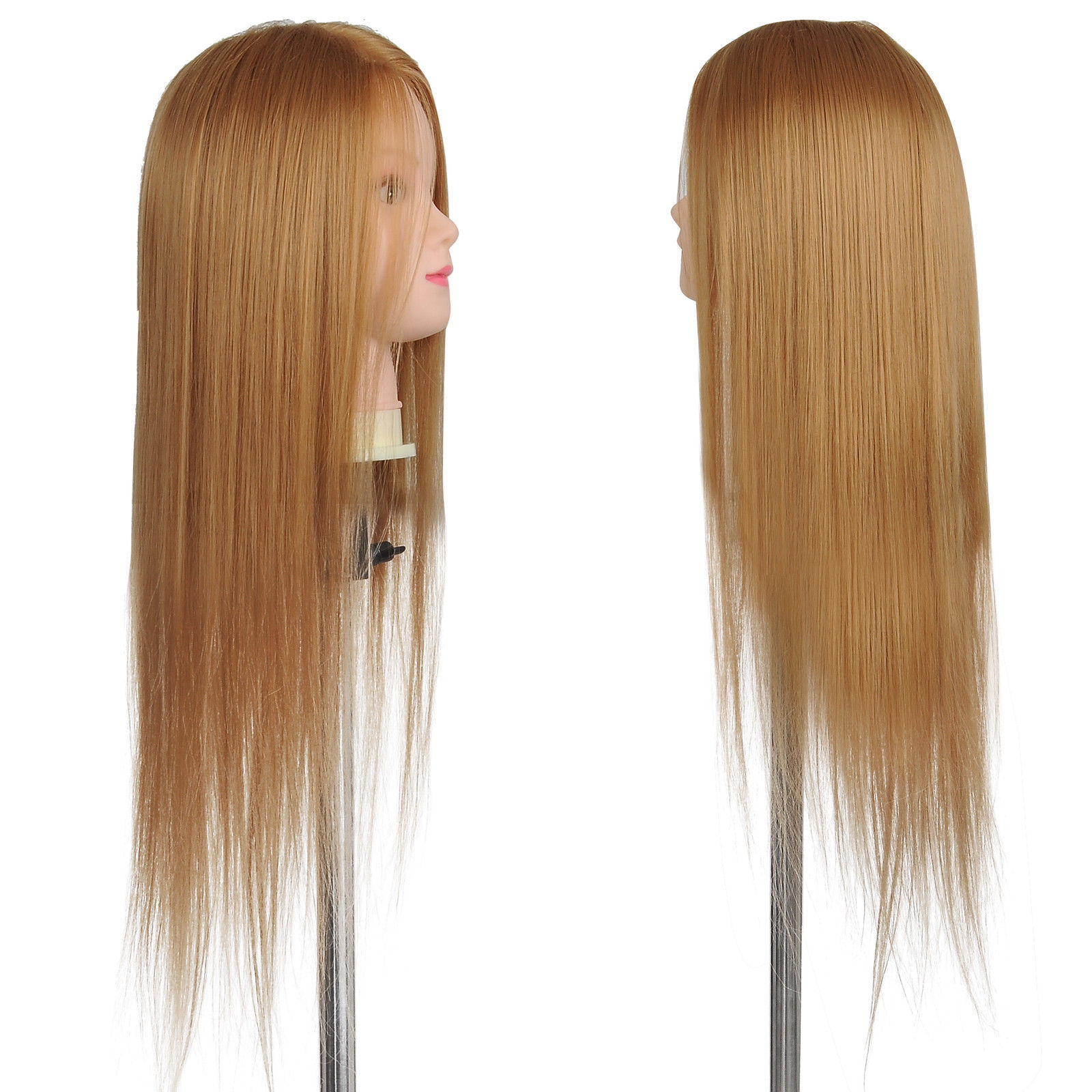 22 "50% настоящие человеческие волосы Салон Парикмахерская учебная голова манекен кукла с зажимом