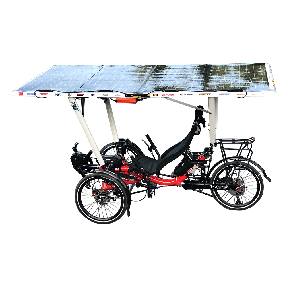 铝合金框架户外旅行后悬挂 velo 电动太阳能三轮车 recumbent 自行车