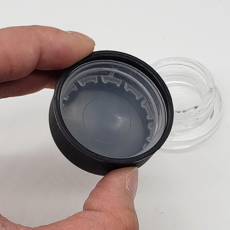 7毫升低调厚厚的带白色盖子的玻璃容器-浓缩的油可以润唇膏蜡化妆品