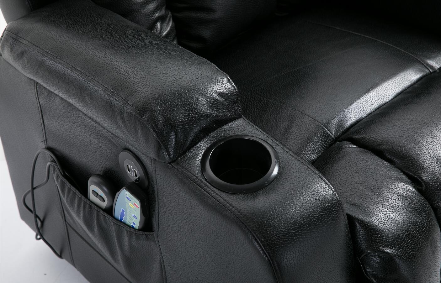 Factory 8 Point Massage & Heat Power Lift Electric Air leather Recliner Armchair Elderly Lounge Seat with USB Charging for Phone