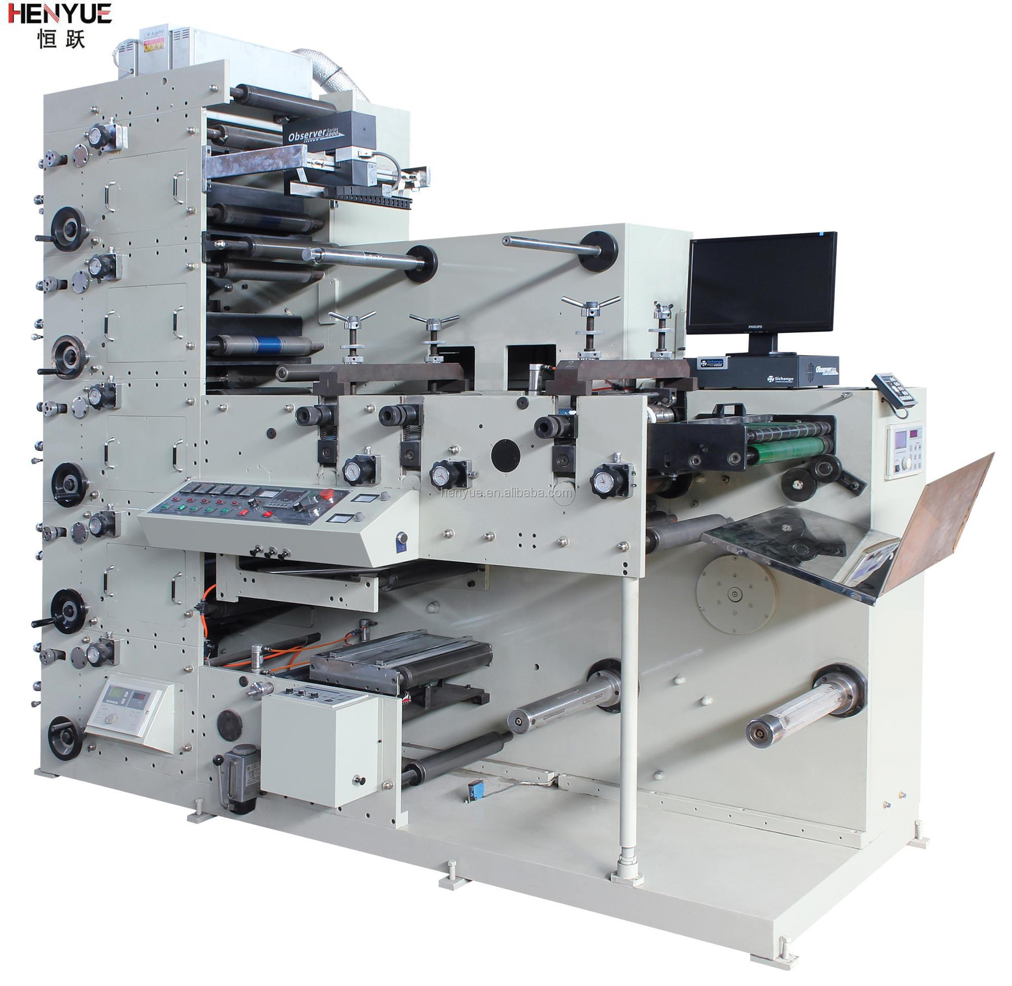 Semi-Automatic high speed flexographic adhesive color sticker printing machine label printing machine with die cutting