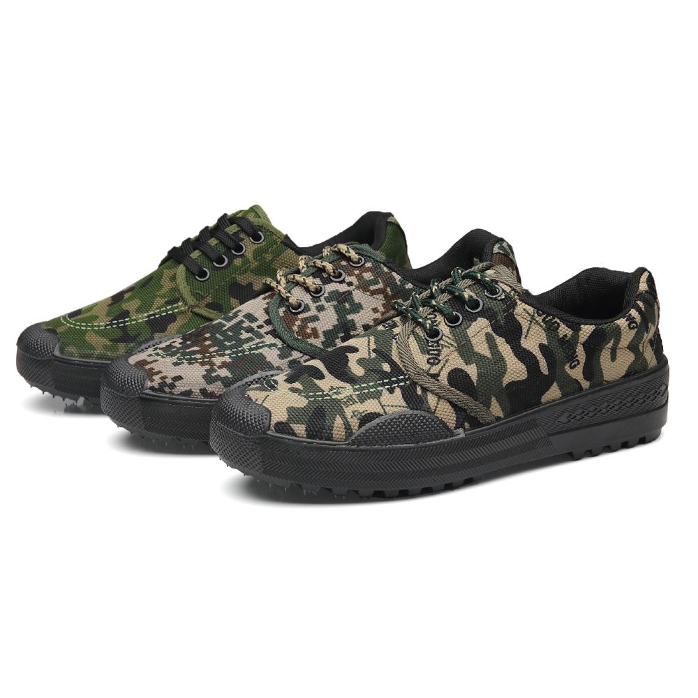 Mens High Top Canvas Army Work Shoes Training Camouflage Liberation Comfy Casual