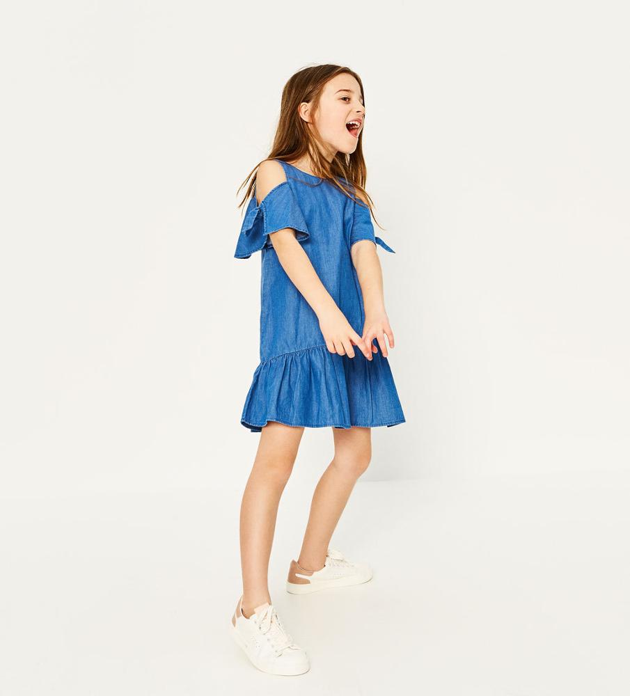 short frock on jeans