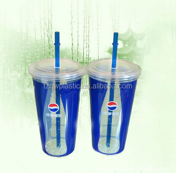 Пластиковая соломенная чашка с одной стенкой, 24 унции