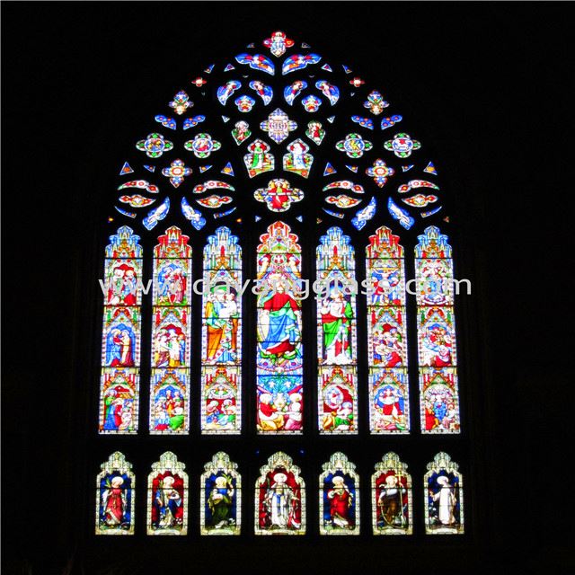 Design personalizado vários padrões, a construção de igrejas vitrais janelas de vidro Colorido