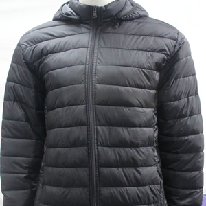 Men 20D Nylon Quilted fancy hoody hot soft winter parka /jacket stock with black and Navy color