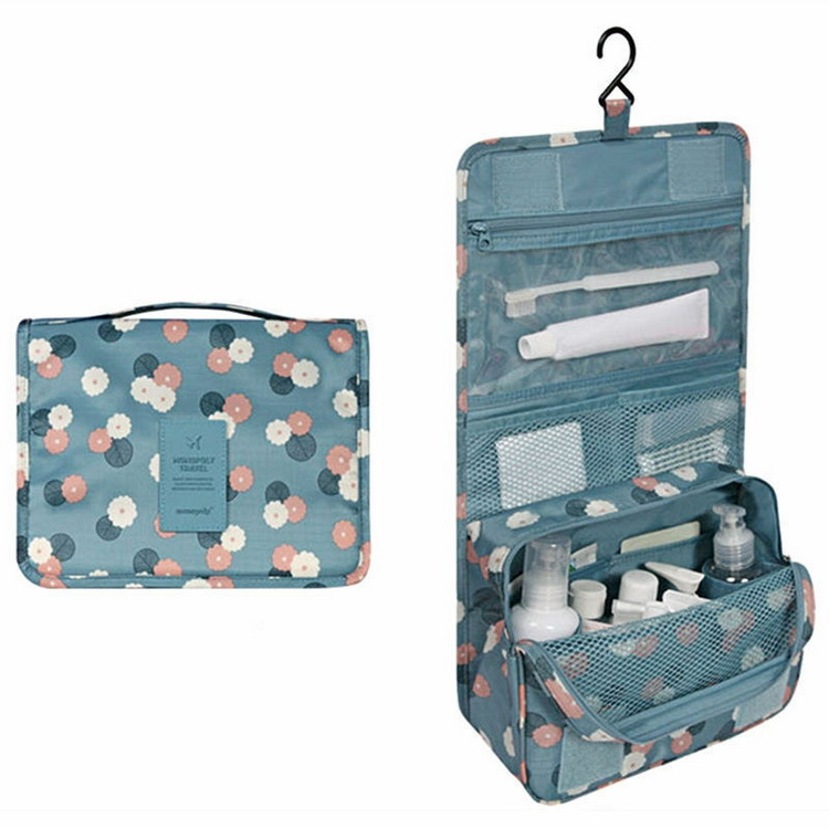 Borsa da trucco portatile da appendere Borsa da toilette da viaggio cosmetica con logo personalizzato