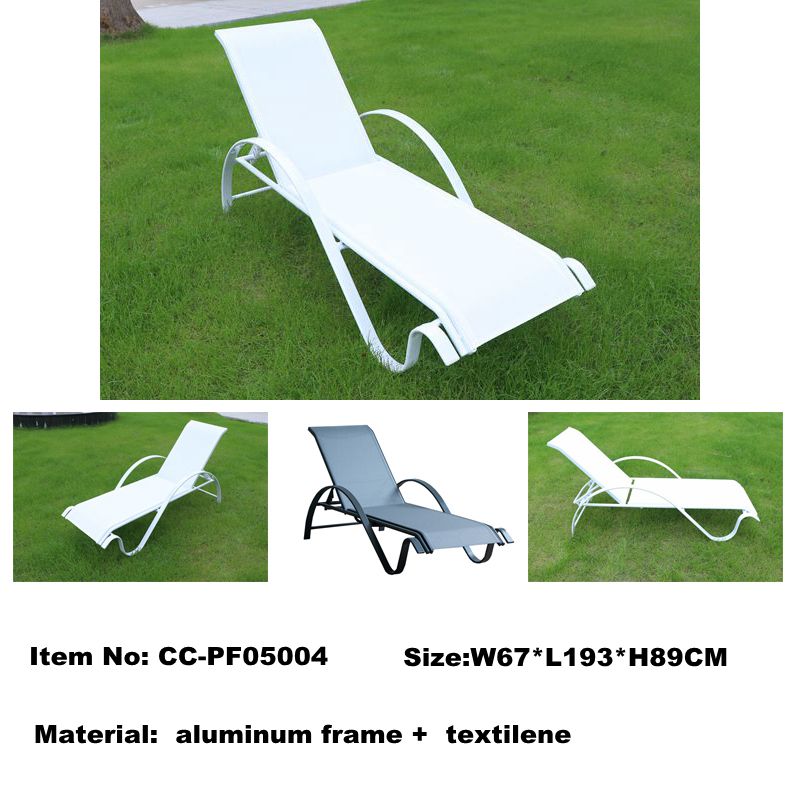 Outdoor Patio Furniture Sun Pool Loungers Aluminium With Wheels Green
