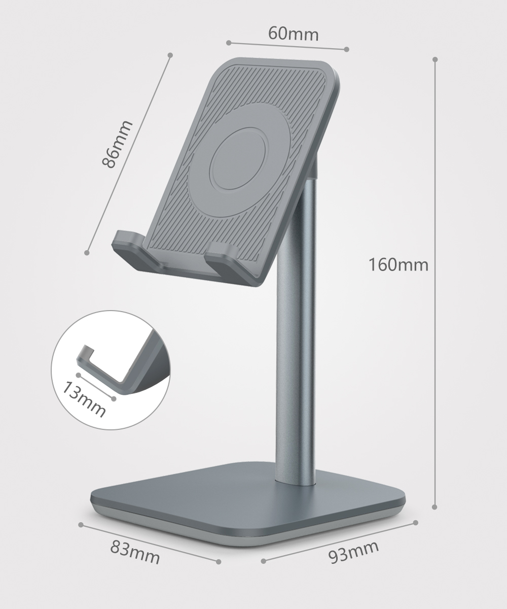 Tablet Stand Adjustable Aluminum Cell Phone Holder Stand Compatible with Smartphones and Tablets Up to 10 Inches