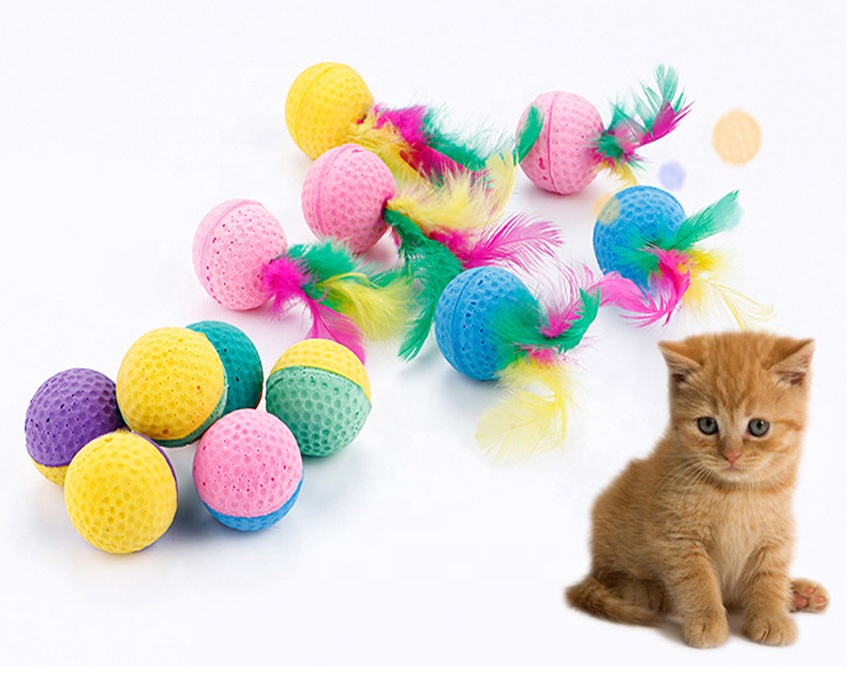 100/% Cotton Cat Toy Ball with Spiral Tail